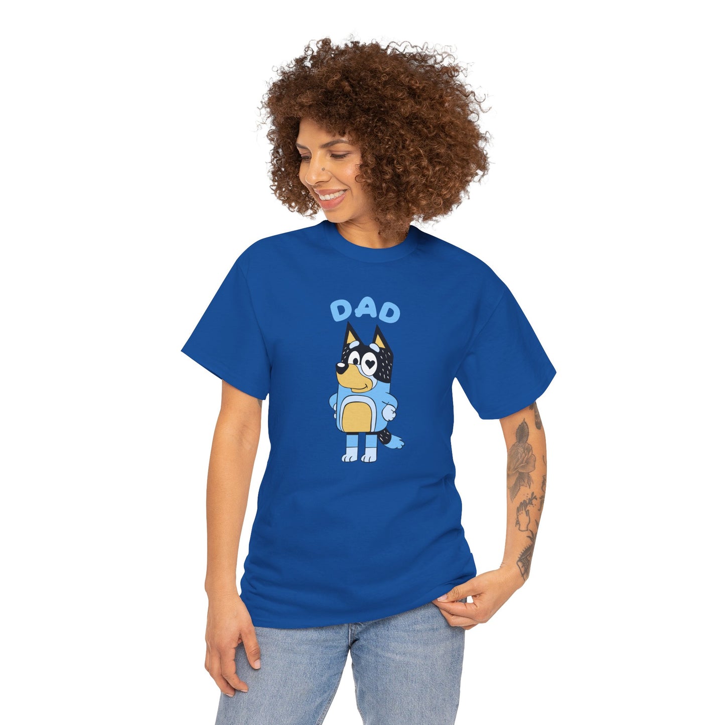 Princess Grace  Bluey Dad Cartoon Graphic Unisex Heavy Cotton Tee