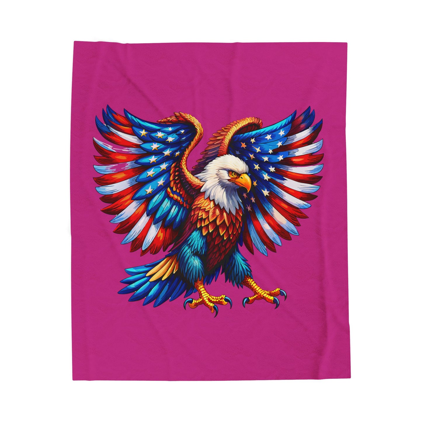 Princess Grace  Patriotic Eagle Velveteen Plush Blanket  Cozy American Flag Throw for Outdoor Events