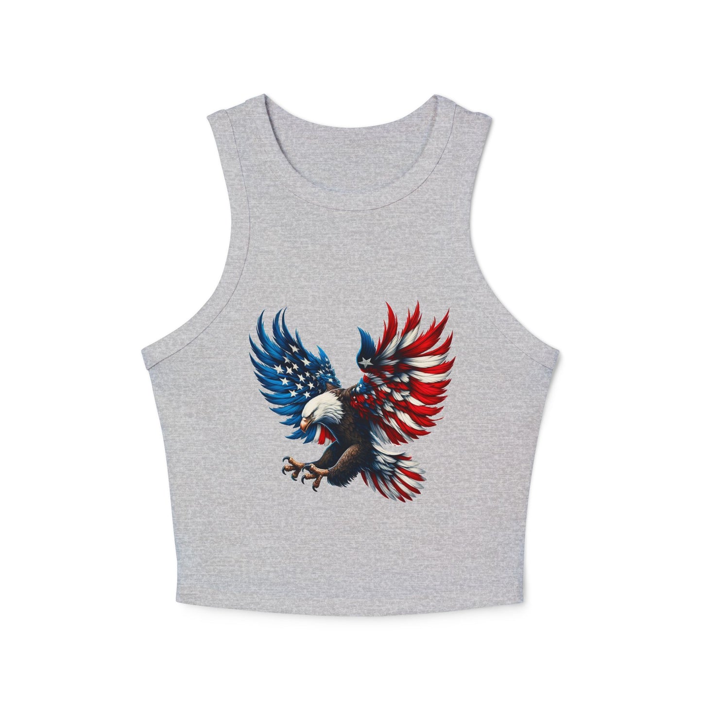 Princess Grace  Patriotic Eagle Women's Micro Rib Racer Tank Top USA Design