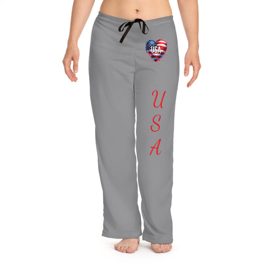 Princess Grace   USA Heart Pajama Pants  Cozy & Patriotic Sleepwear