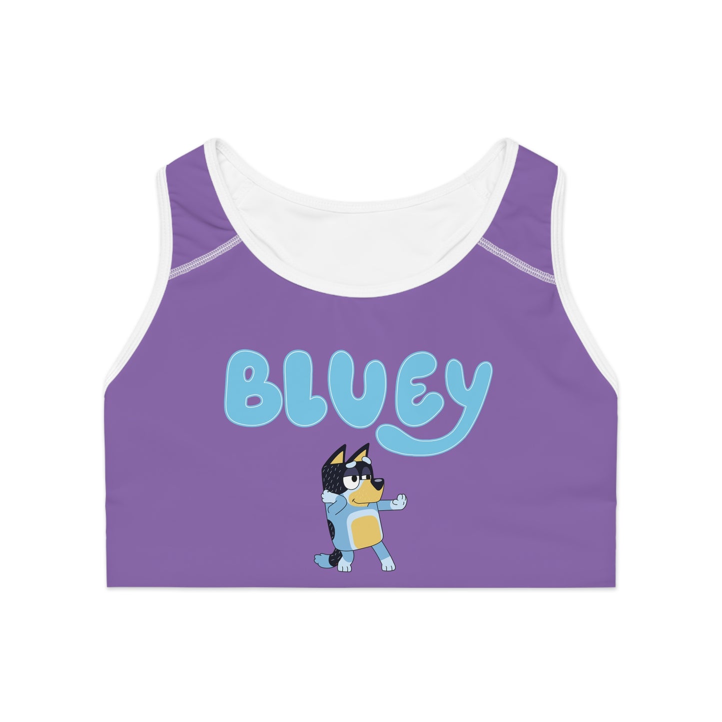 Princess Grace    Bluey Sports Bra  Fun Purple Activewear