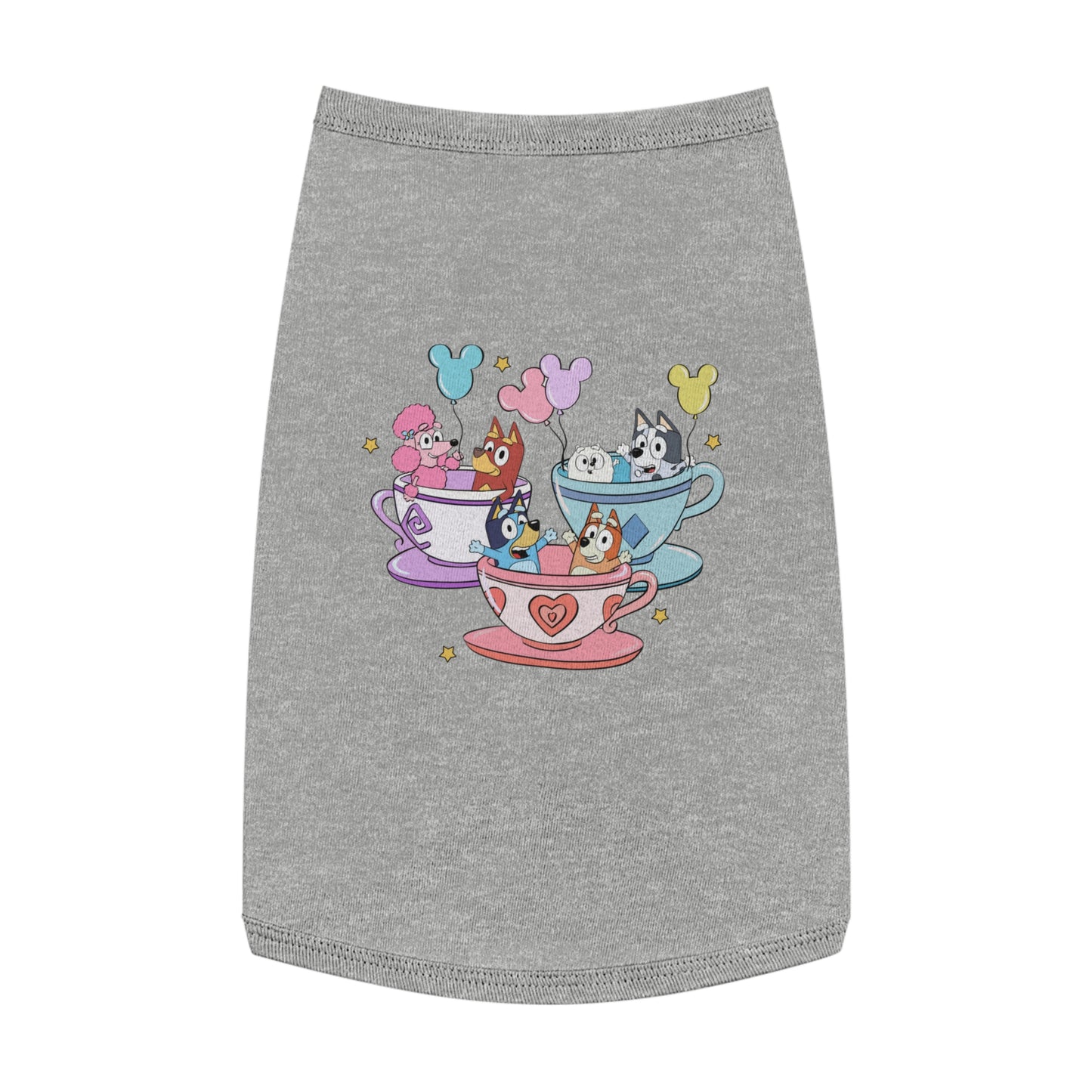 Princess Grace  BLUEY Whimsical Pet Tank Top Tea Party Theme for Dog Lovers