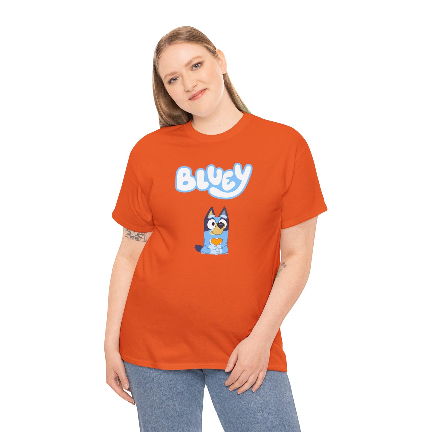 Princess Grace  Bluey Unisex Heavy Cotton Tee  Comfortable Cartoon T-Shirt for Kids and Adults