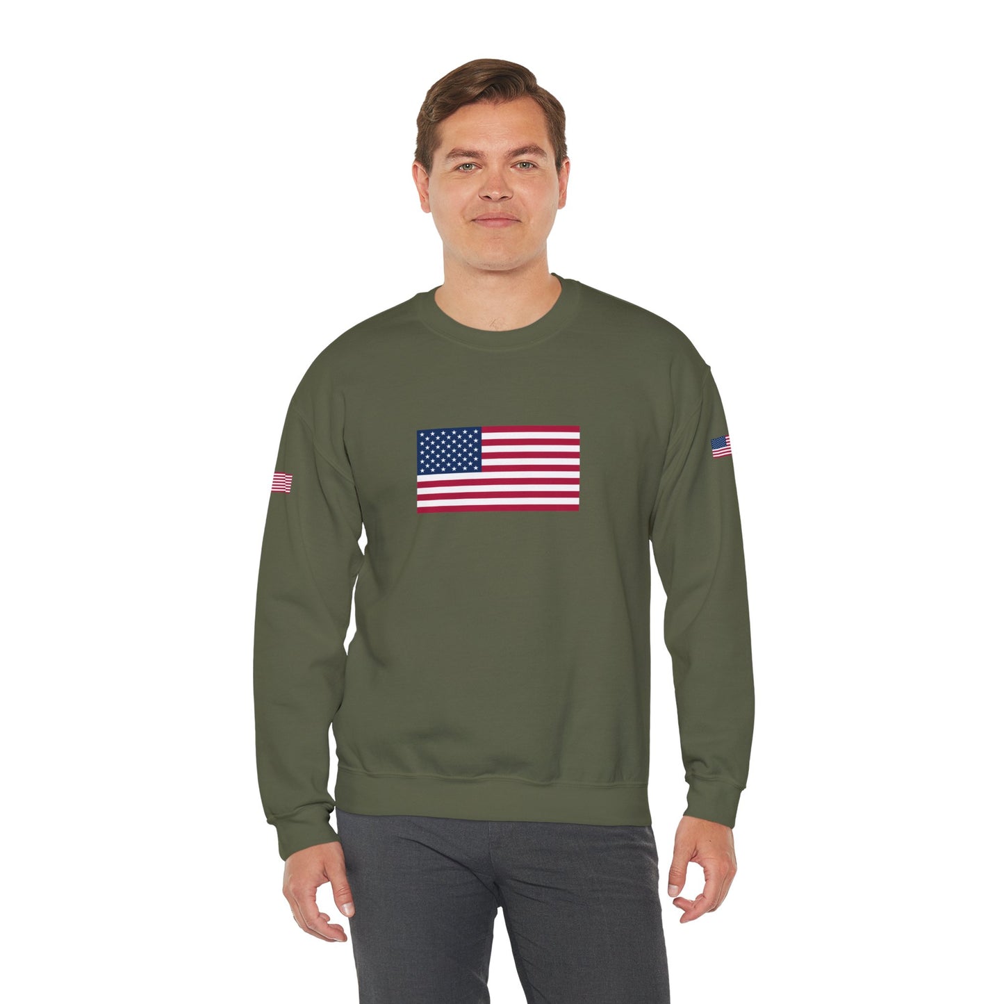 Princess Grace  TAEM USA  Patriotic Unisex Crewneck Sweatshirt with American Flags