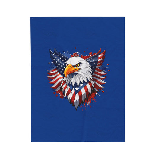 Princess Grace  American Eagle Velveteen Plush Blanket  Cozy Patriotic Decor for Home & Gifts