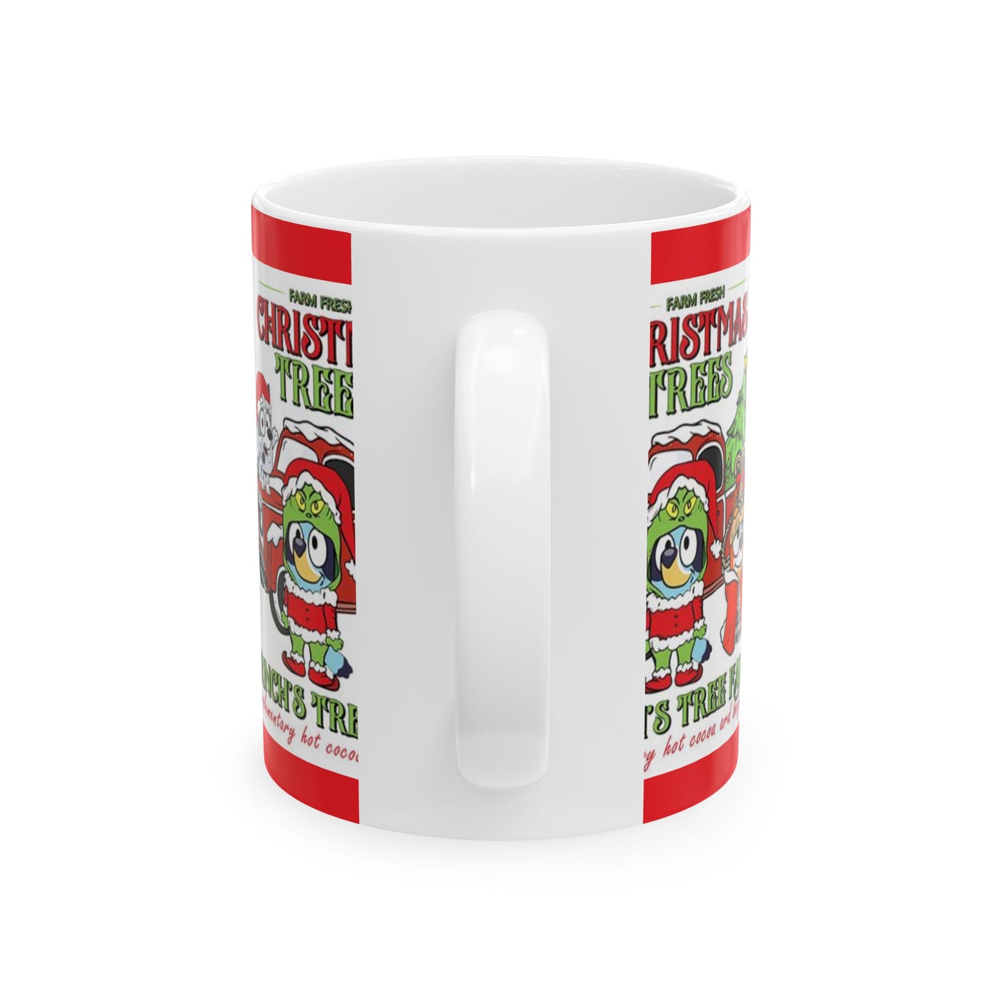 Princess Grace Holiday Christmas Mug  Grinch’s Tree Farm Design with Cute Characters