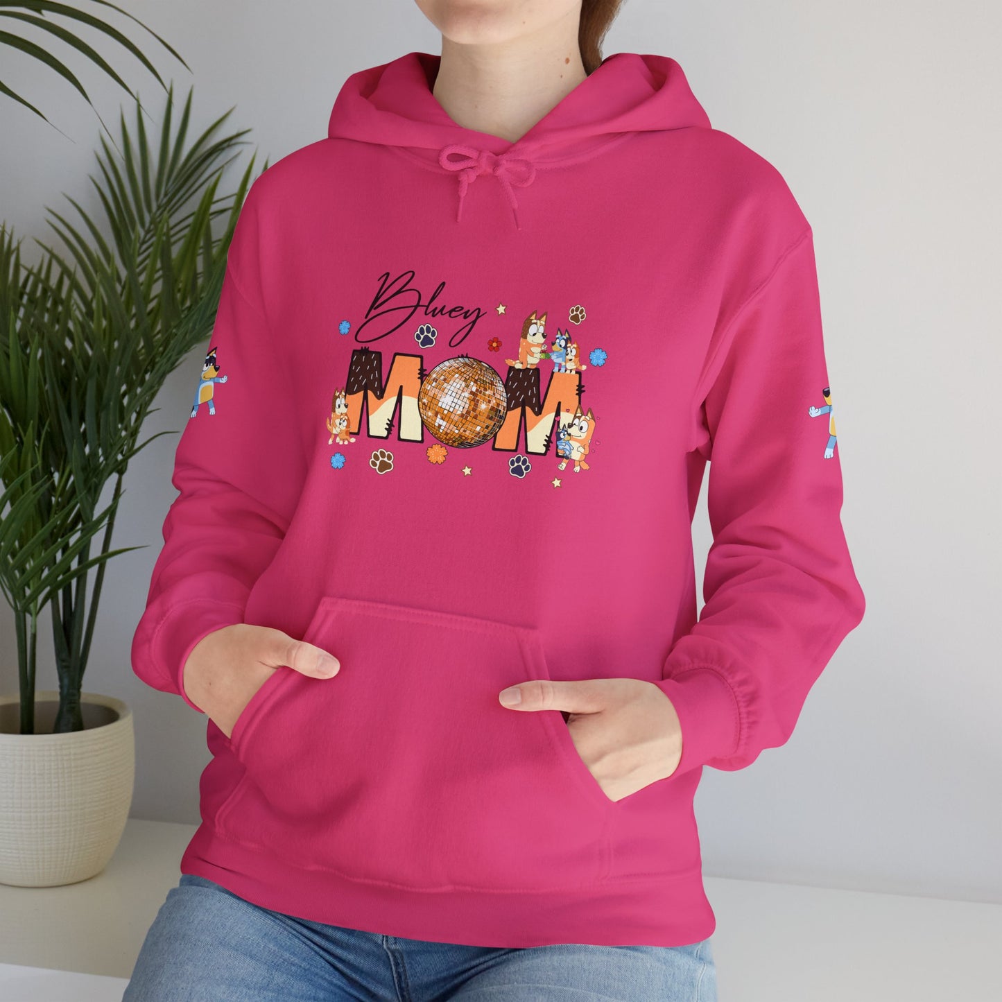 Princess Grace  Bluey Blissful Mom Unisex Heavy Blend Hoodie  Celebrate Motherhood with Style