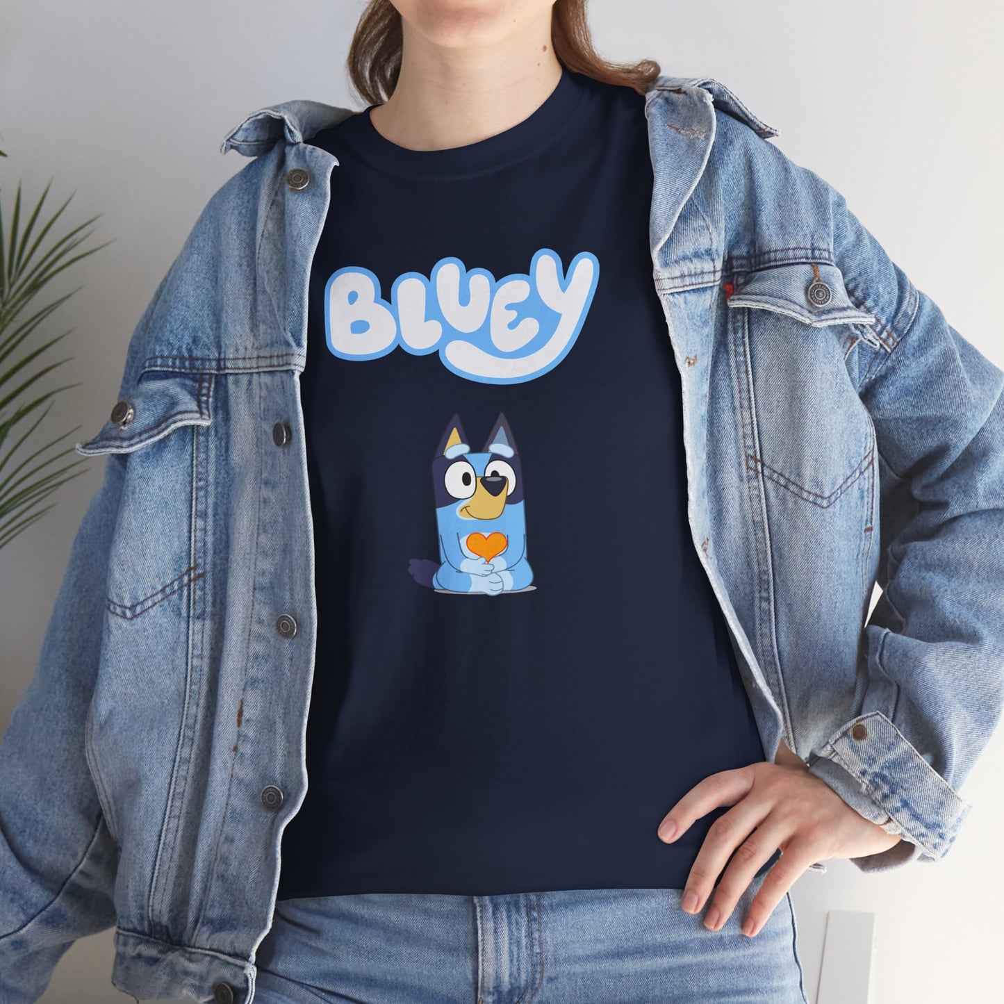 Princess Grace  Bluey Unisex Heavy Cotton Tee  Comfortable Cartoon T-Shirt for Kids and Adults