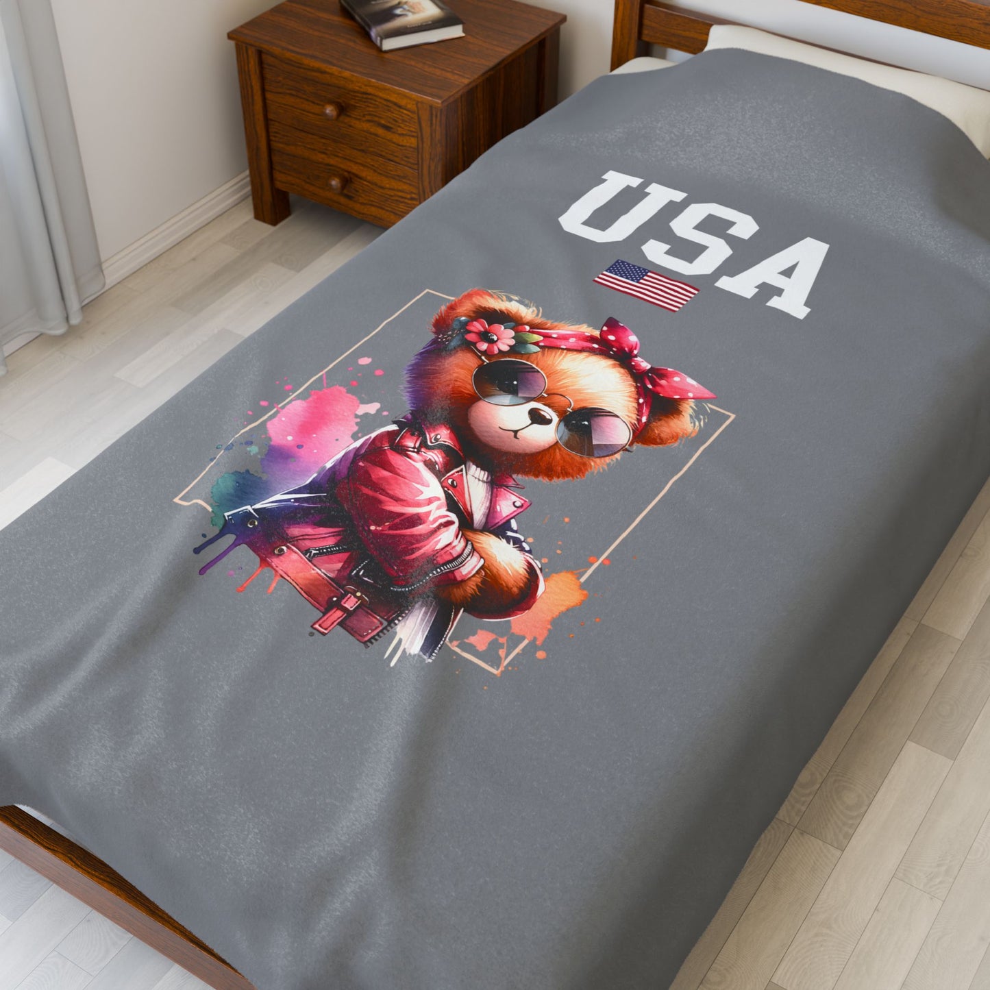 Princess Grace  TEAM USA  Velveteen Plush Blanket