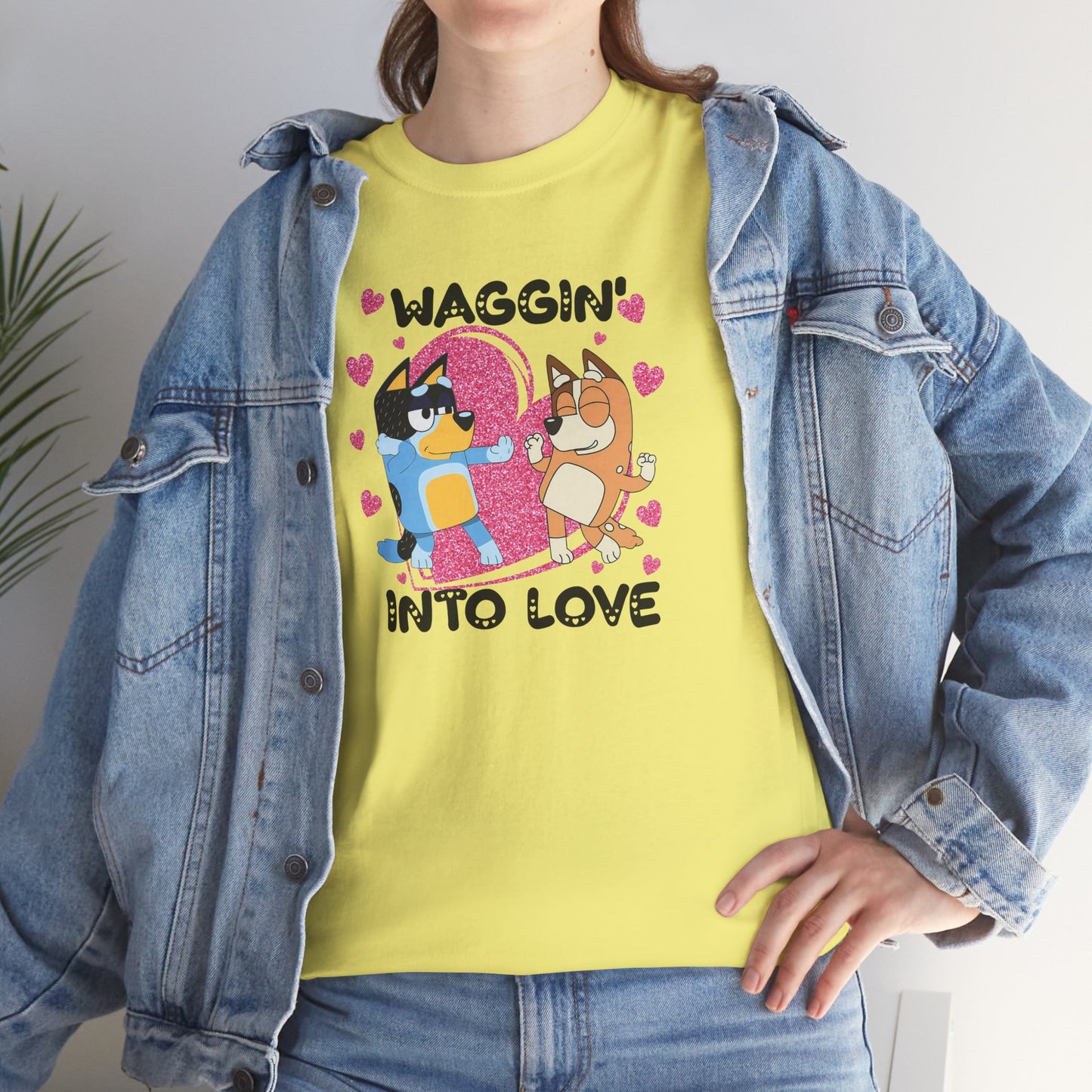 Princess Grace  Bluey  Waggin' Into Love Unisex Heavy Cotton Tee  Cute Pet Themed Shirt for Animal Lovers