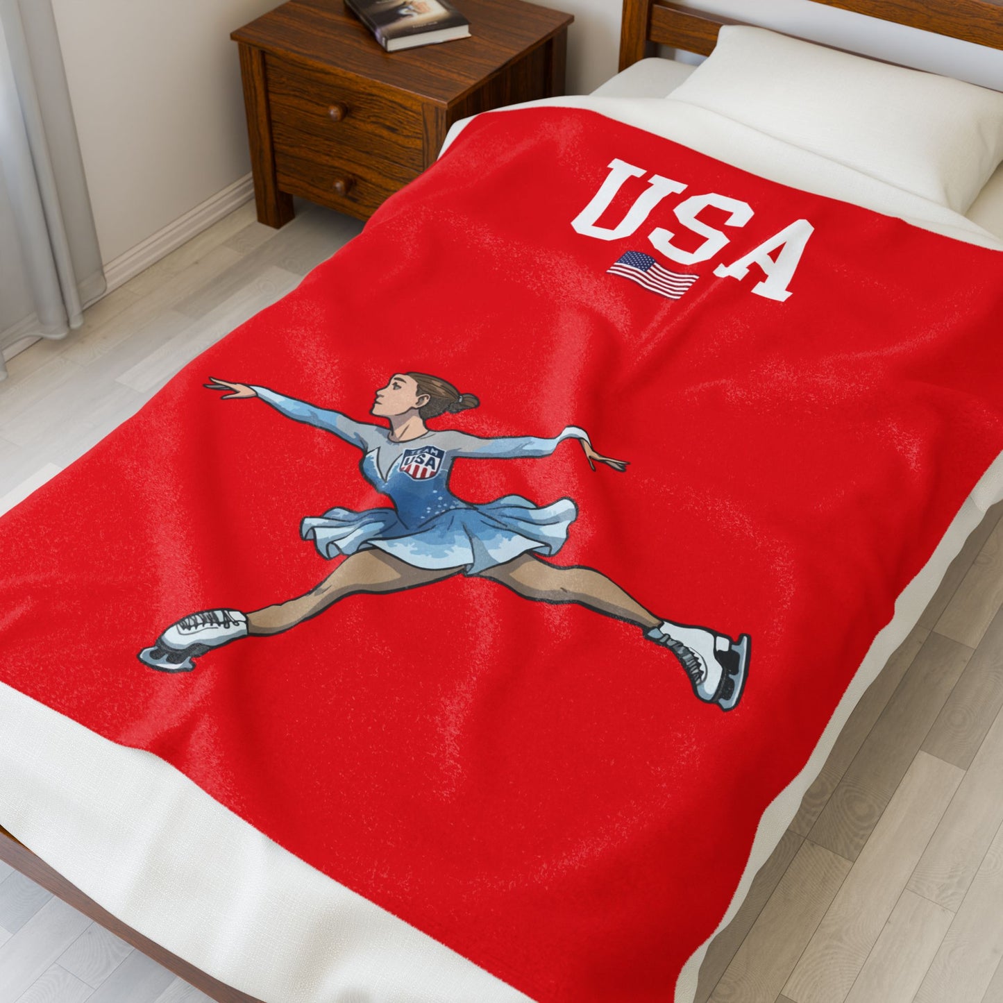 Princess Grace  TEAM USA  Velveteen Plush Blanket
