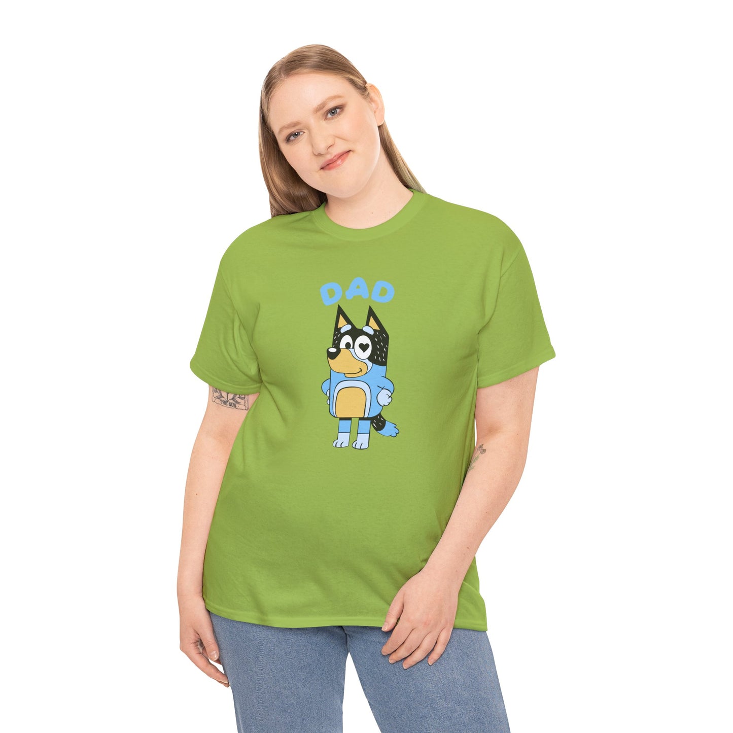 Princess Grace  Bluey Dad Cartoon Graphic Unisex Heavy Cotton Tee