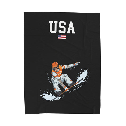 Princess Grace  TEAM USA  Velveteen Plush Blanket