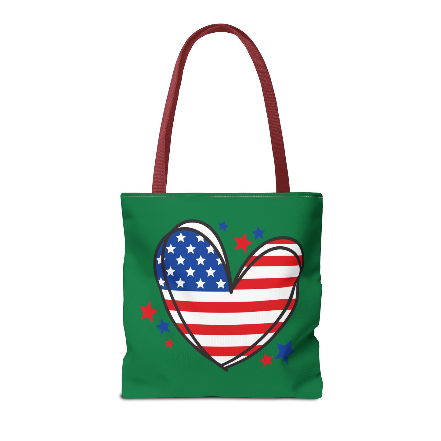 Princess Grace  Patriotic Heart Tote Bag Perfect for Independence Day and Everyday Use