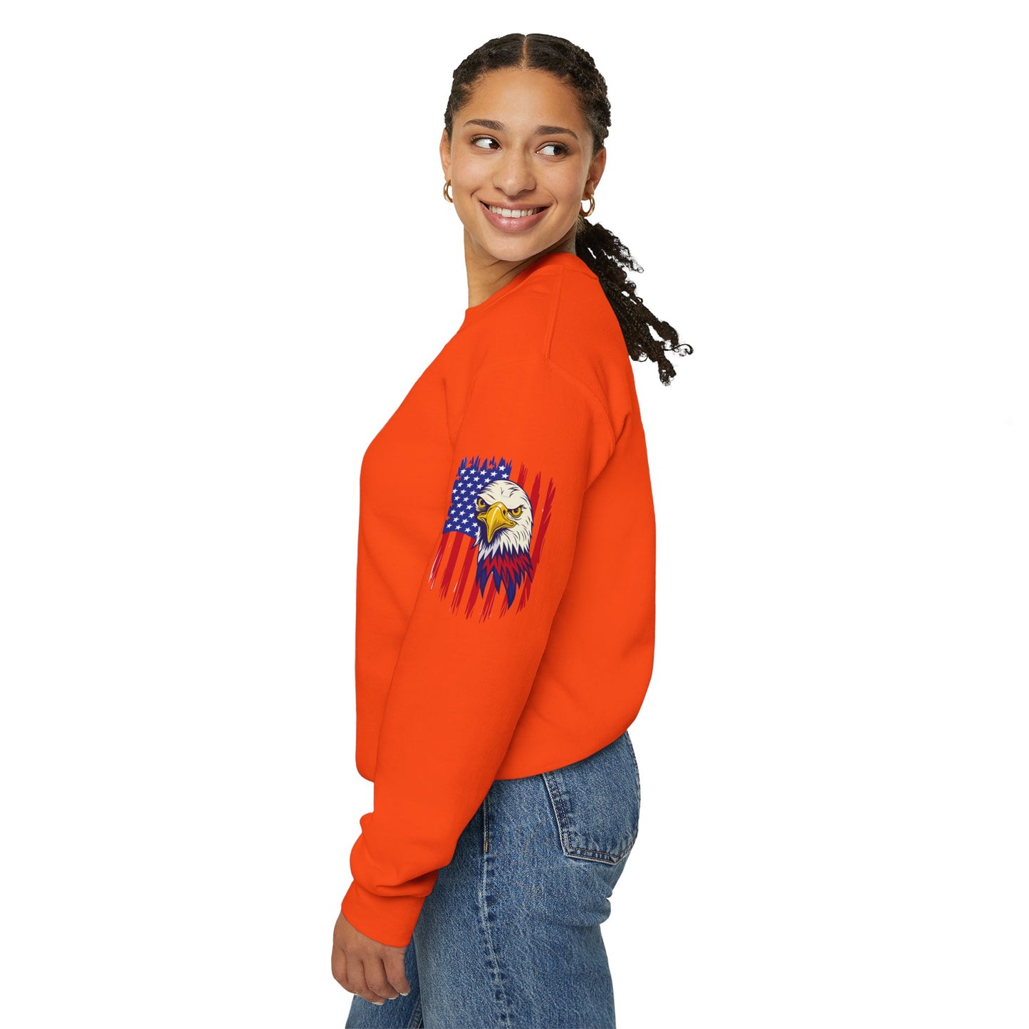 Princess Grace Patriotic Eagle Crewneck Sweatshirt Unisex Heavy Blend