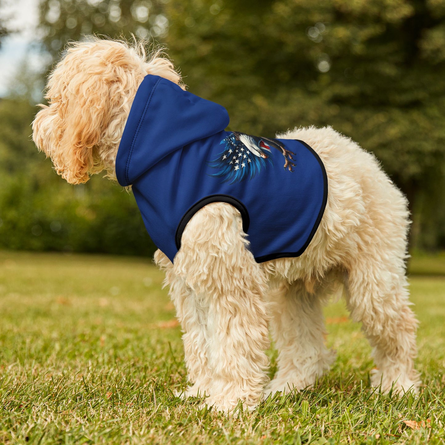 Princess Grace  Patriotic Pet Hoodie with Eagle Design  Perfect for July 4th Celebrations