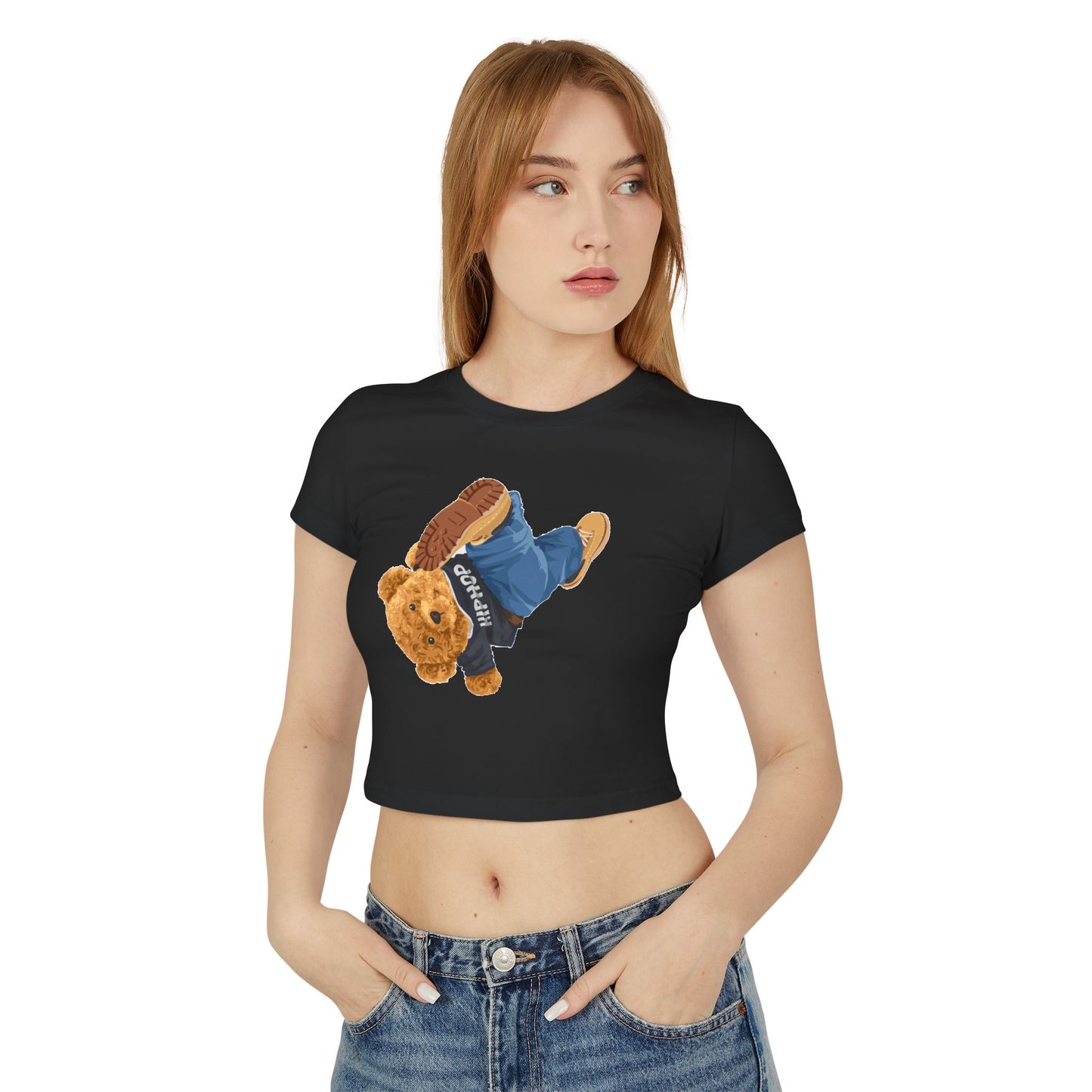 Princess Grace  Cute Cartoon Bear Women's Baby Tee  Perfect for Casual Style & Gifts