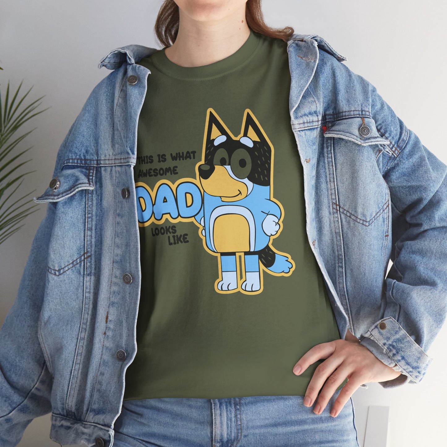 Princess Grace  Bluey  Awesome Dad Unisex Heavy Cotton Tee  Funny Gift for Father's Day