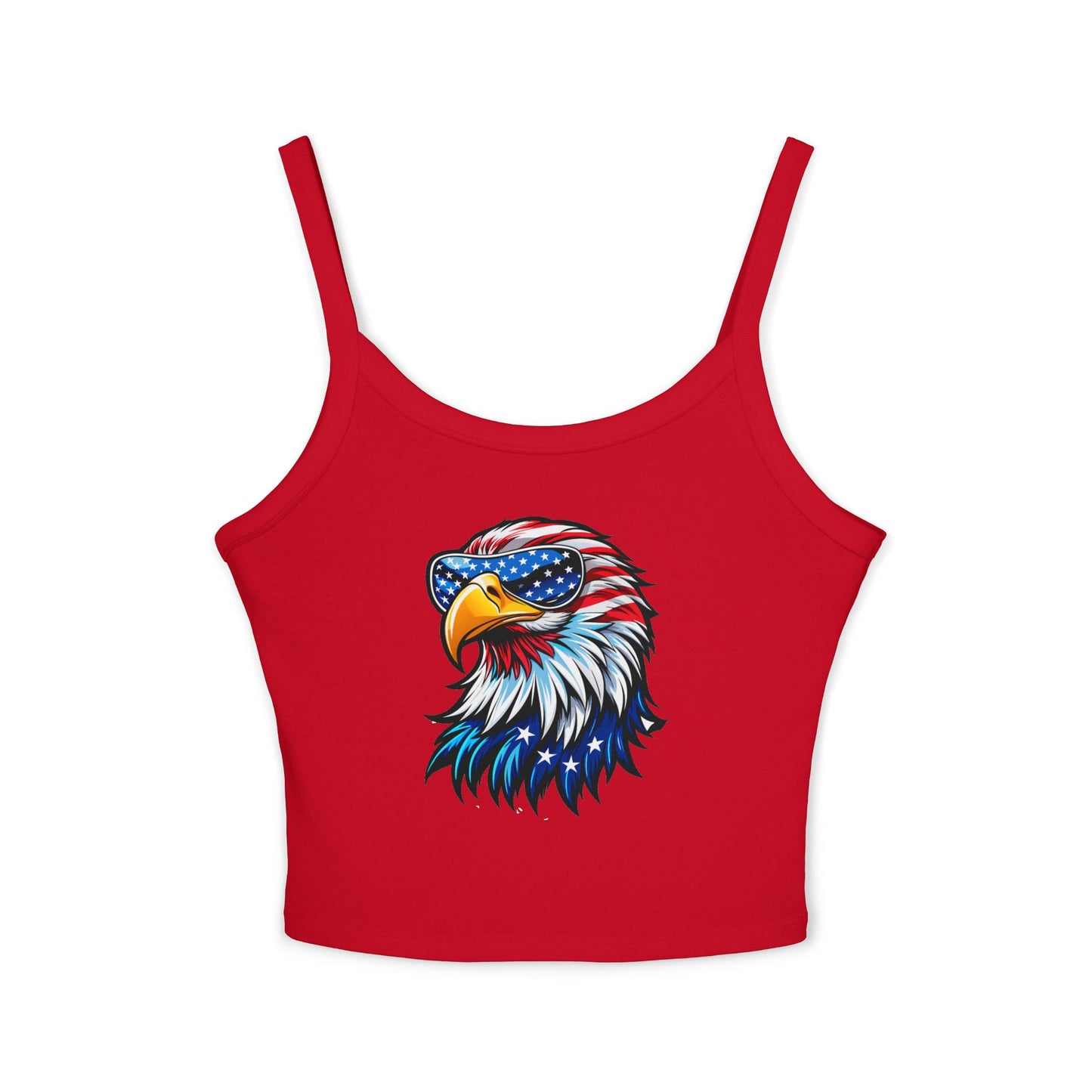 Princess Grace  Patriotic Women's Spaghetti Strap Tank Top  USA Eagle Design