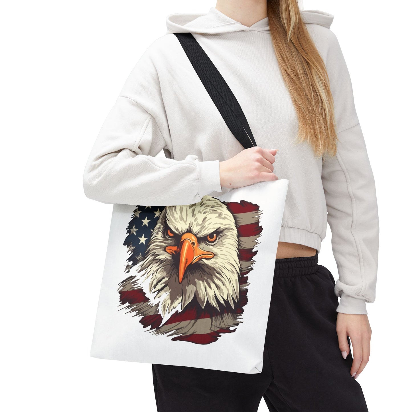 Princess Grace  Patriotic Eagle Tote Bag American Flag Design for Independence Day and Everyday Use