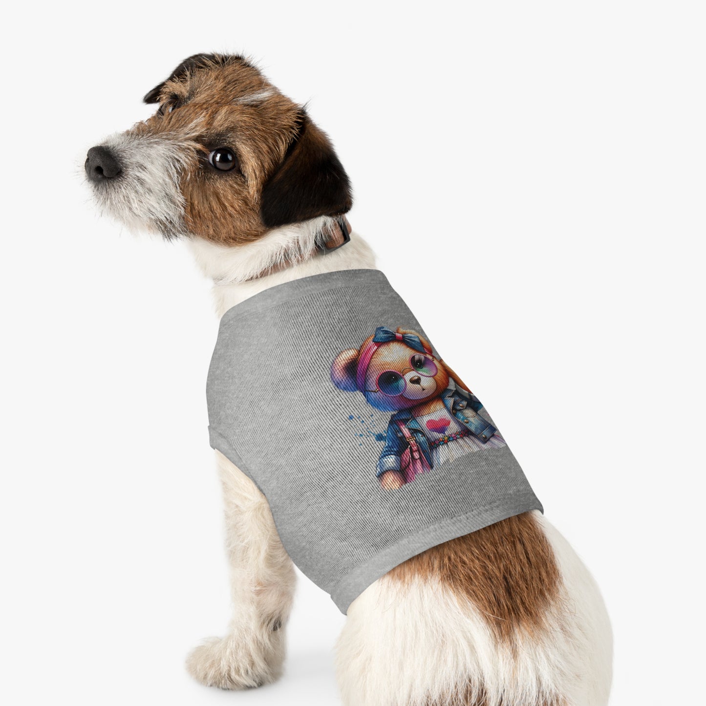 Princess Grace  CUTE  Bear Graphic Pet Tank Top  Stylish and Fun Dog Apparel