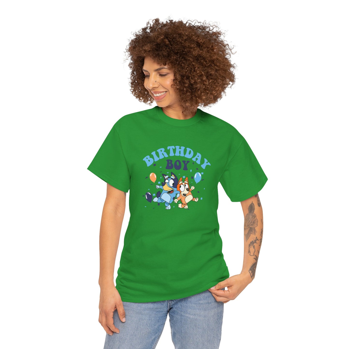 Princess Grace  Bluey  Birthday Boy Unisex Heavy Cotton Tee  Fun Celebration Shirt for Kids