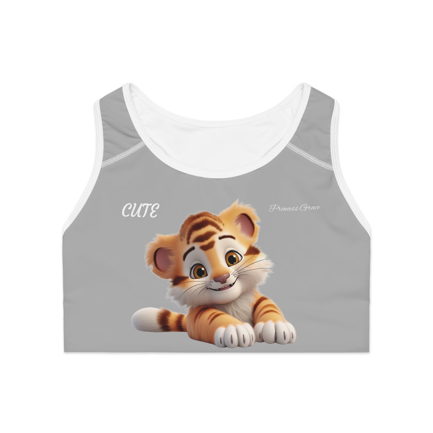 Princess Grace  Cute Tiger Sports Bra for Active Comfort