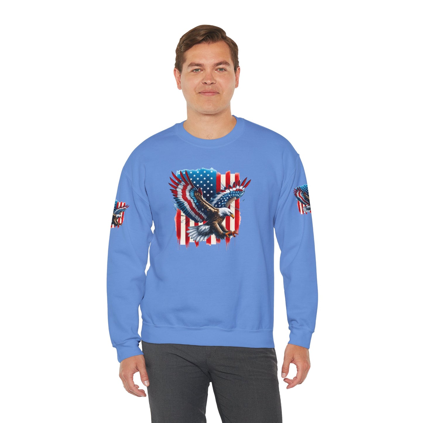 Princess Grace  Patriotic Eagle Crewneck Sweatshirt Unisex Heavy Blend