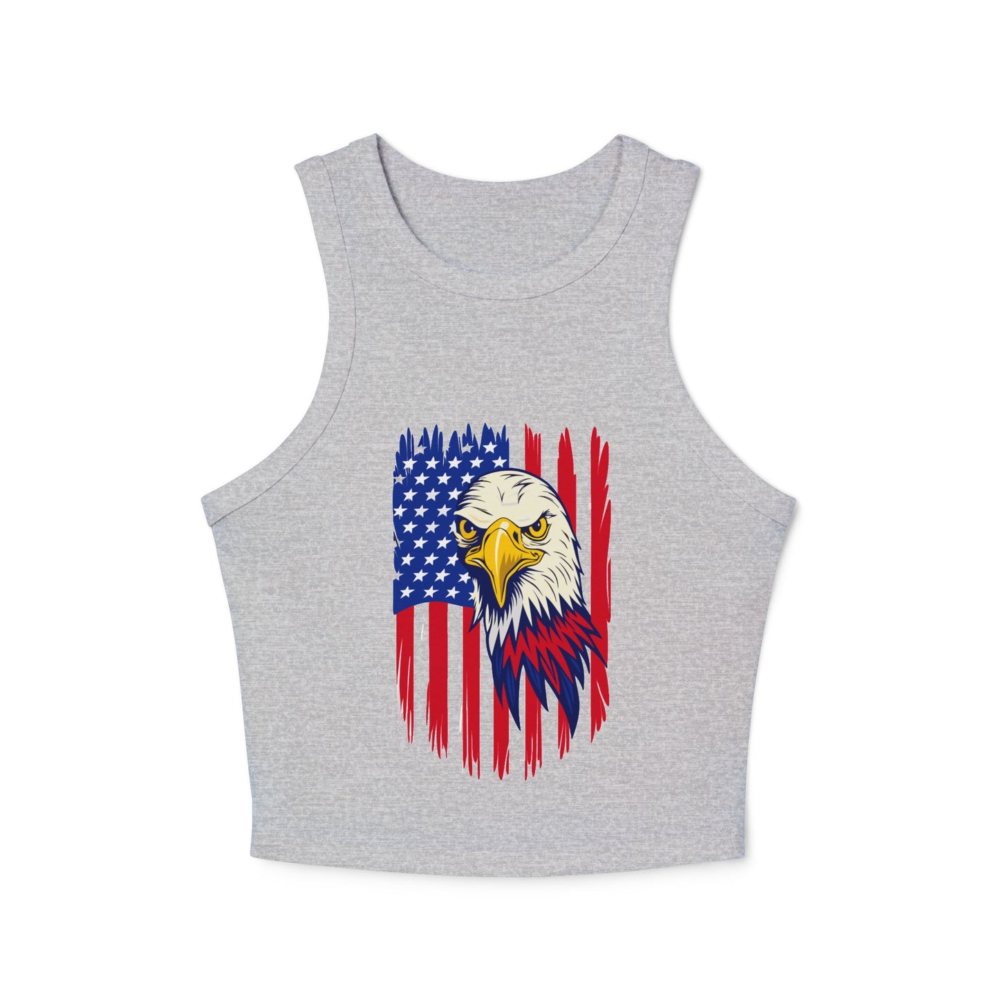 Princess Grace  Patriotic Eagle Women's Racer Tank Top USA Flag Design