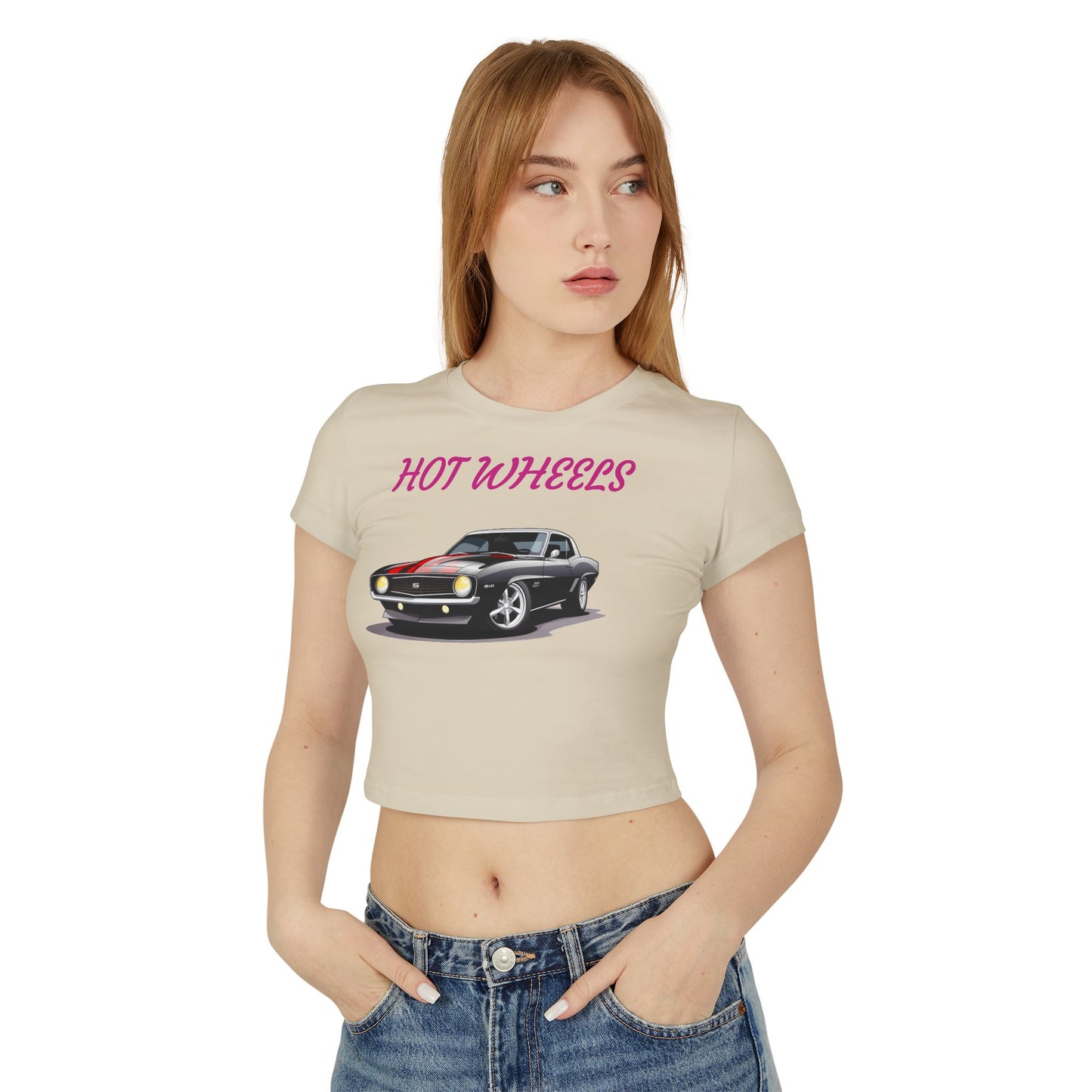 Princess Grace  Retro Hot Wheels Women's Baby Tee Perfect for Car Lovers & Everyday Style