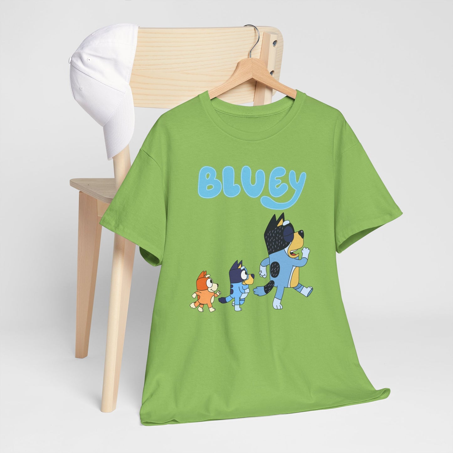 Princess Grace  Bluey Unisex Heavy Cotton Tee  Cute Cartoon T-Shirt for Kids and Adults