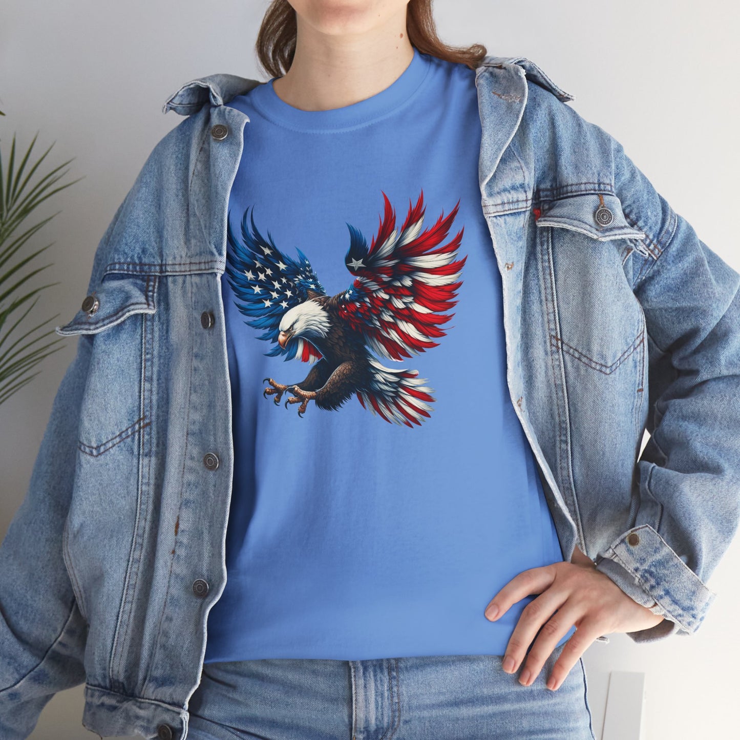 Princess Grace  Patriotic Eagle Unisex Heavy Cotton Tee  Bold USA Graphic Shirt