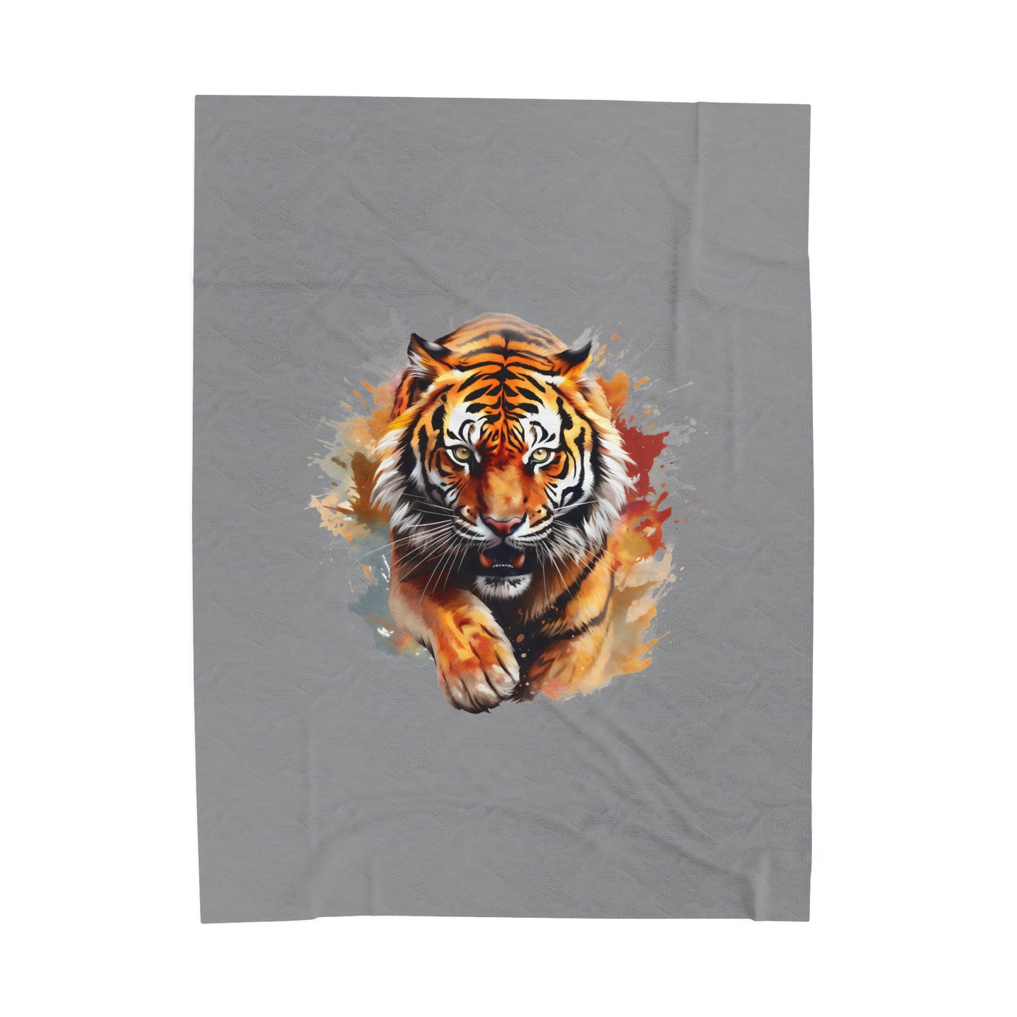 Princess Grace  Wild Tiger Velveteen Plush Blanket  Cozy Home Decor for Animal Lovers