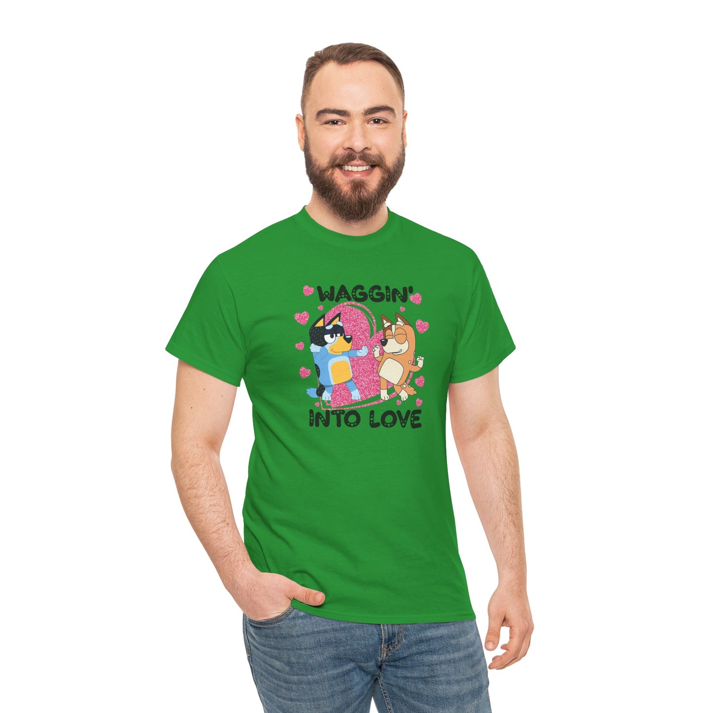 Princess Grace  Bluey  Waggin' Into Love Unisex Heavy Cotton Tee  Cute Pet Themed Shirt for Animal Lovers
