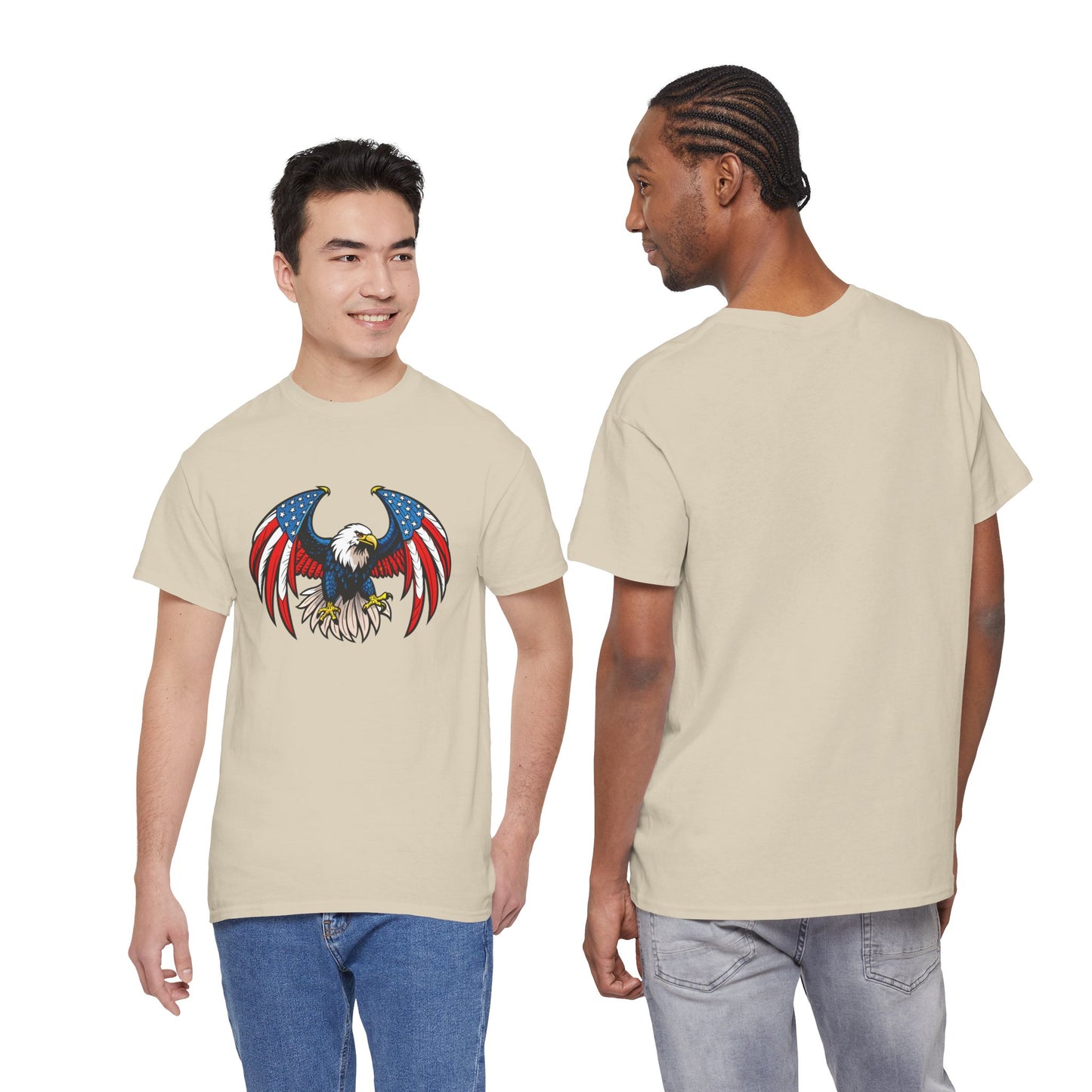 Princess Grace  Patriotic Eagle Unisex Heavy Cotton Tee 4th of July Graphic T-Shirt