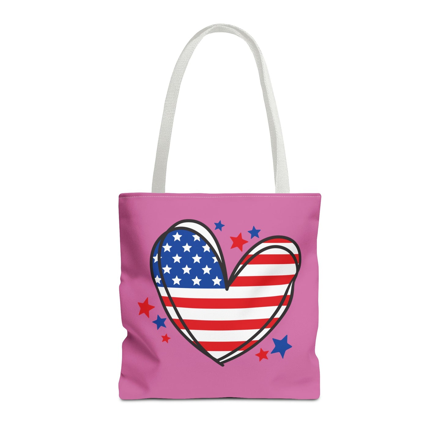 Princess Grace  Patriotic Heart Tote Bag for Independence Day & Everyday Use