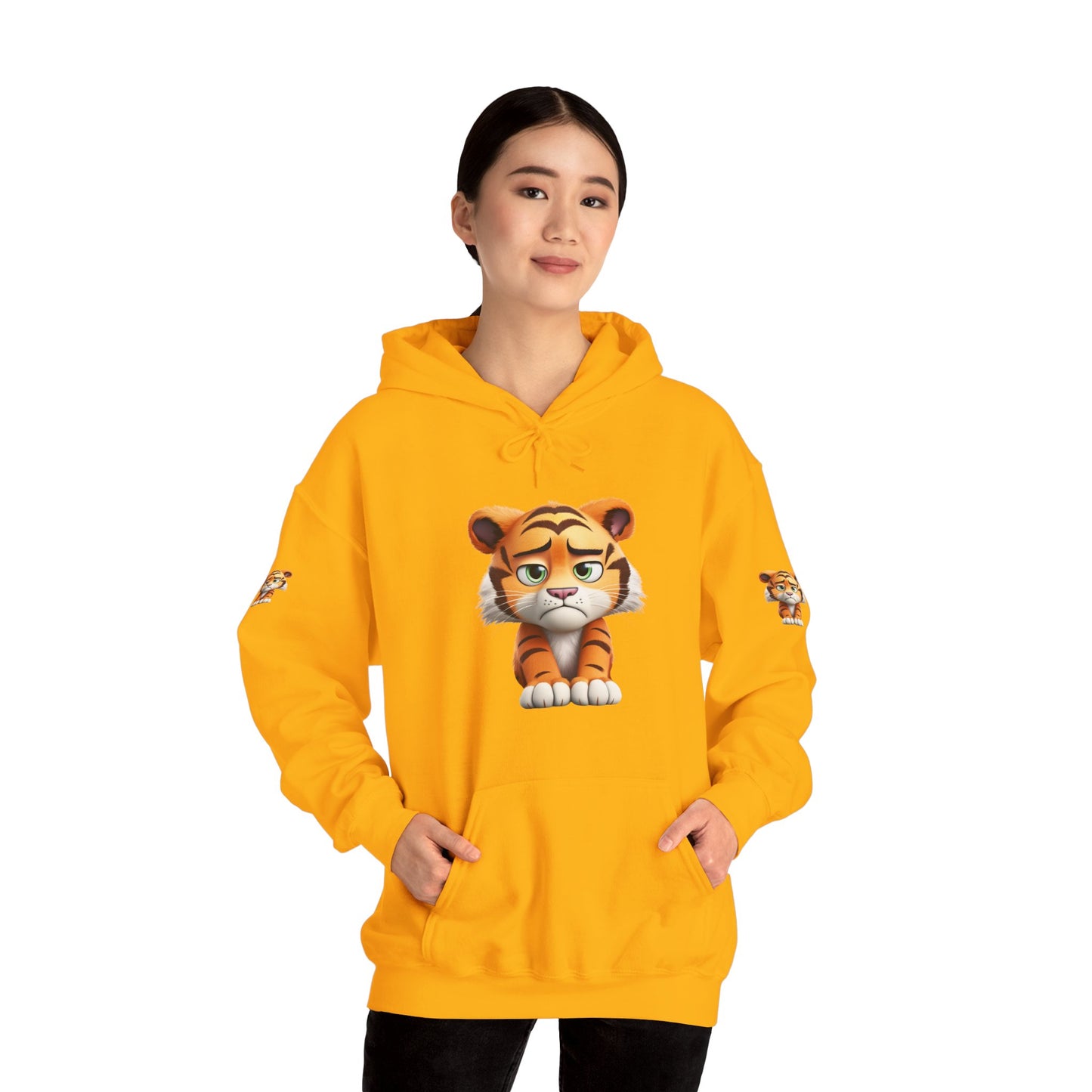 Princess Grace  Playful Tiger Graphic Hoodie  Unisex Heavy Blend Sweatshirt for Kids and Adults