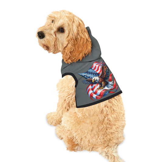 Princess Grace  Patriotic Eagle Pet Hoodie  Perfect for Independence Day Celebrations