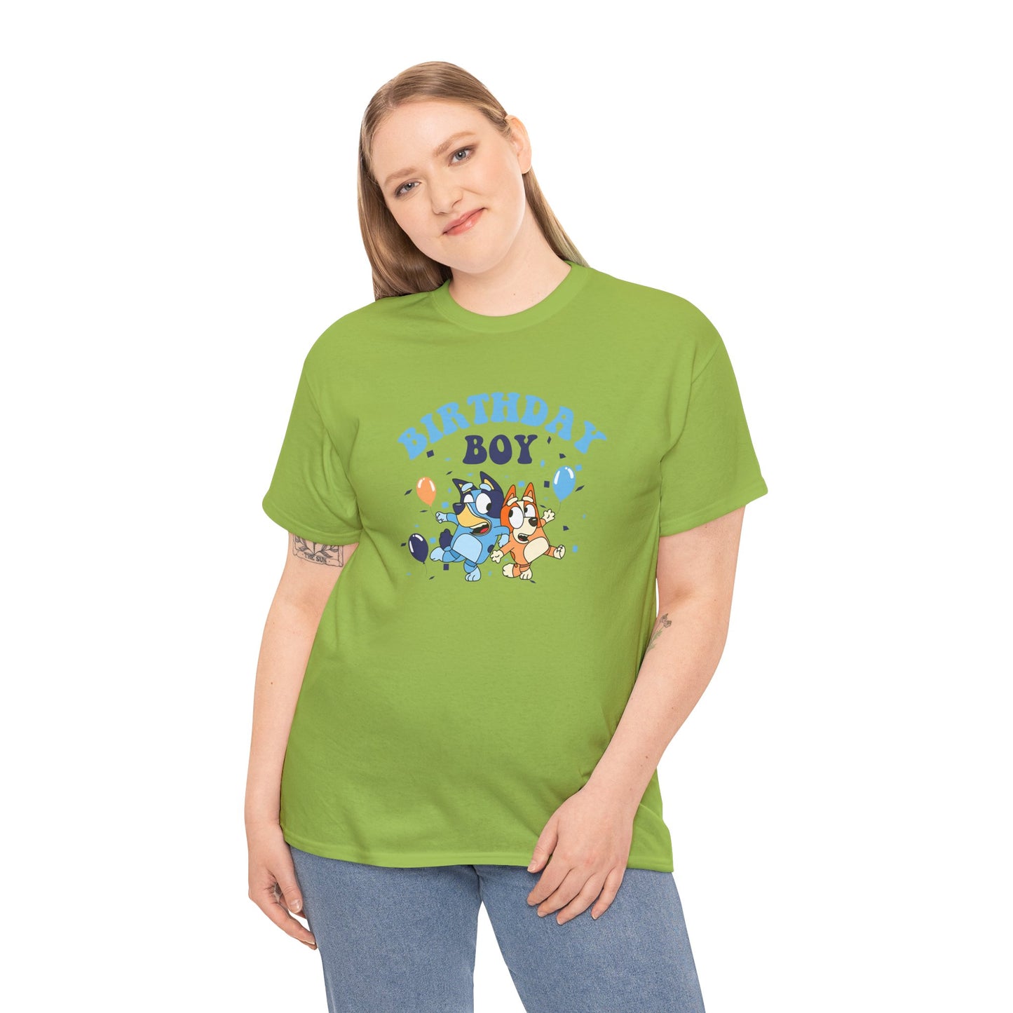 Princess Grace  Bluey  Birthday Boy Unisex Heavy Cotton Tee  Fun Celebration Shirt for Kids