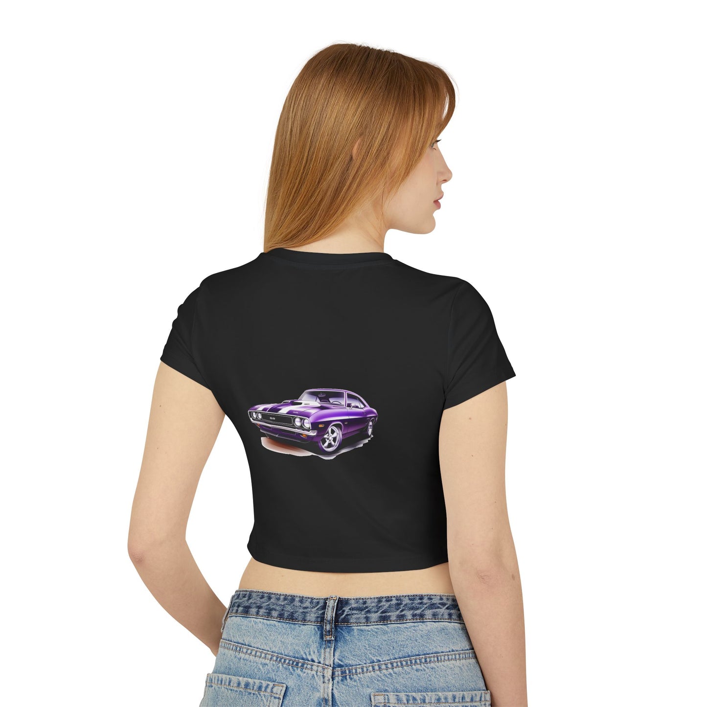 Princess Grace  Hot Wheels Women's Baby Tee Retro Car Graphic Top for Car Enthusiasts