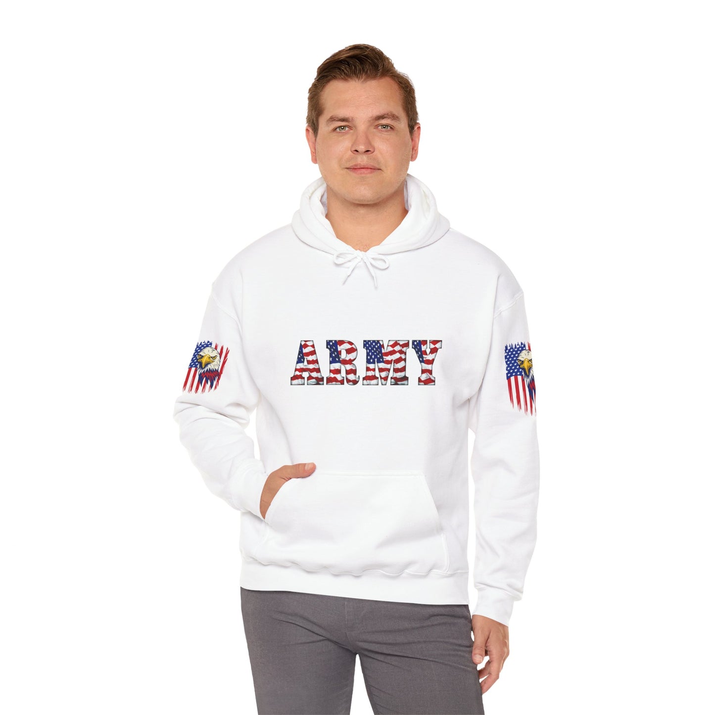 Princess Grace  Patriotic Army Eagle Hoodie  Unisex Heavy Blend Sweatshirt