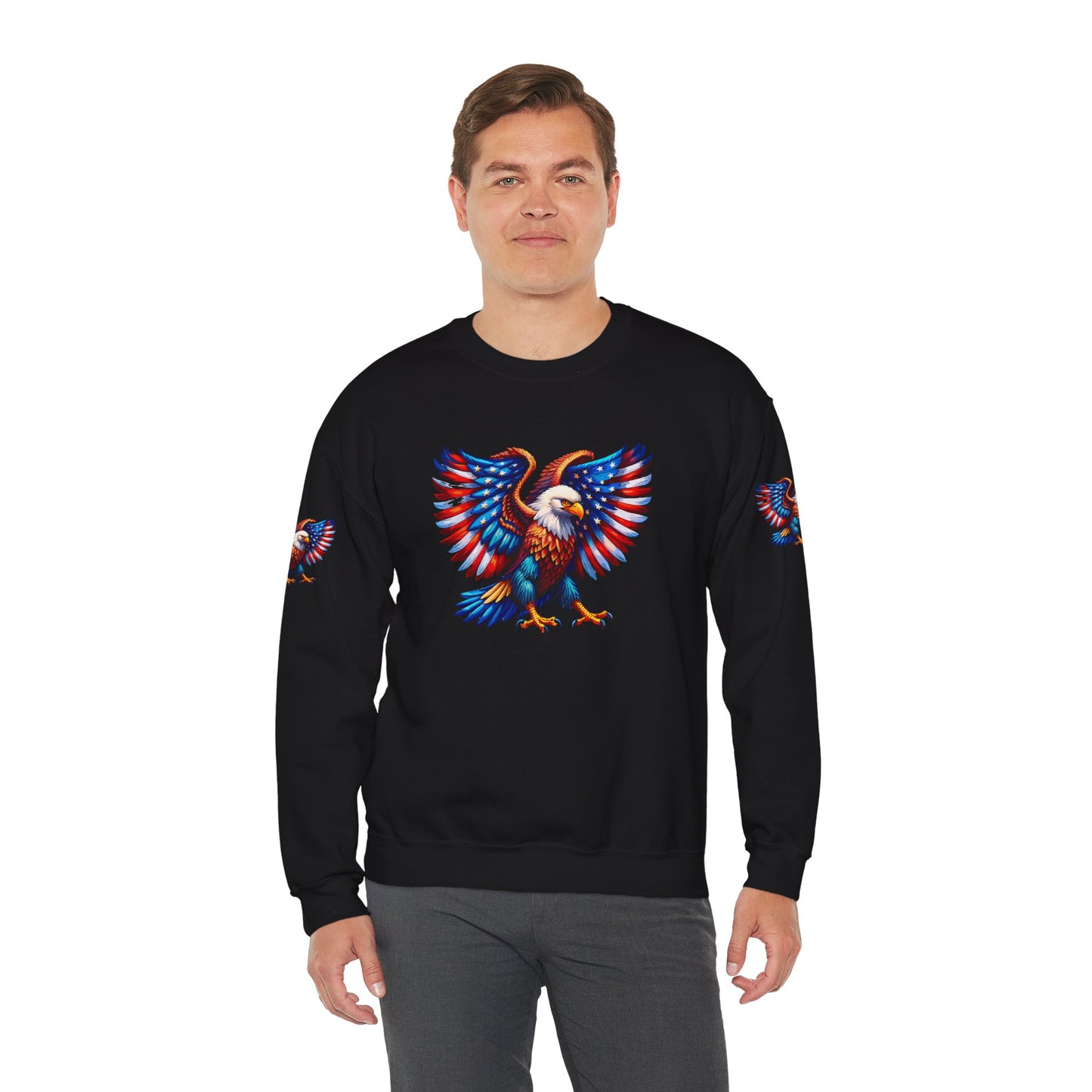 Princess Grace  Eagle Wings Unisex Crewneck Sweatshirt Patriotic Graphic Pullover