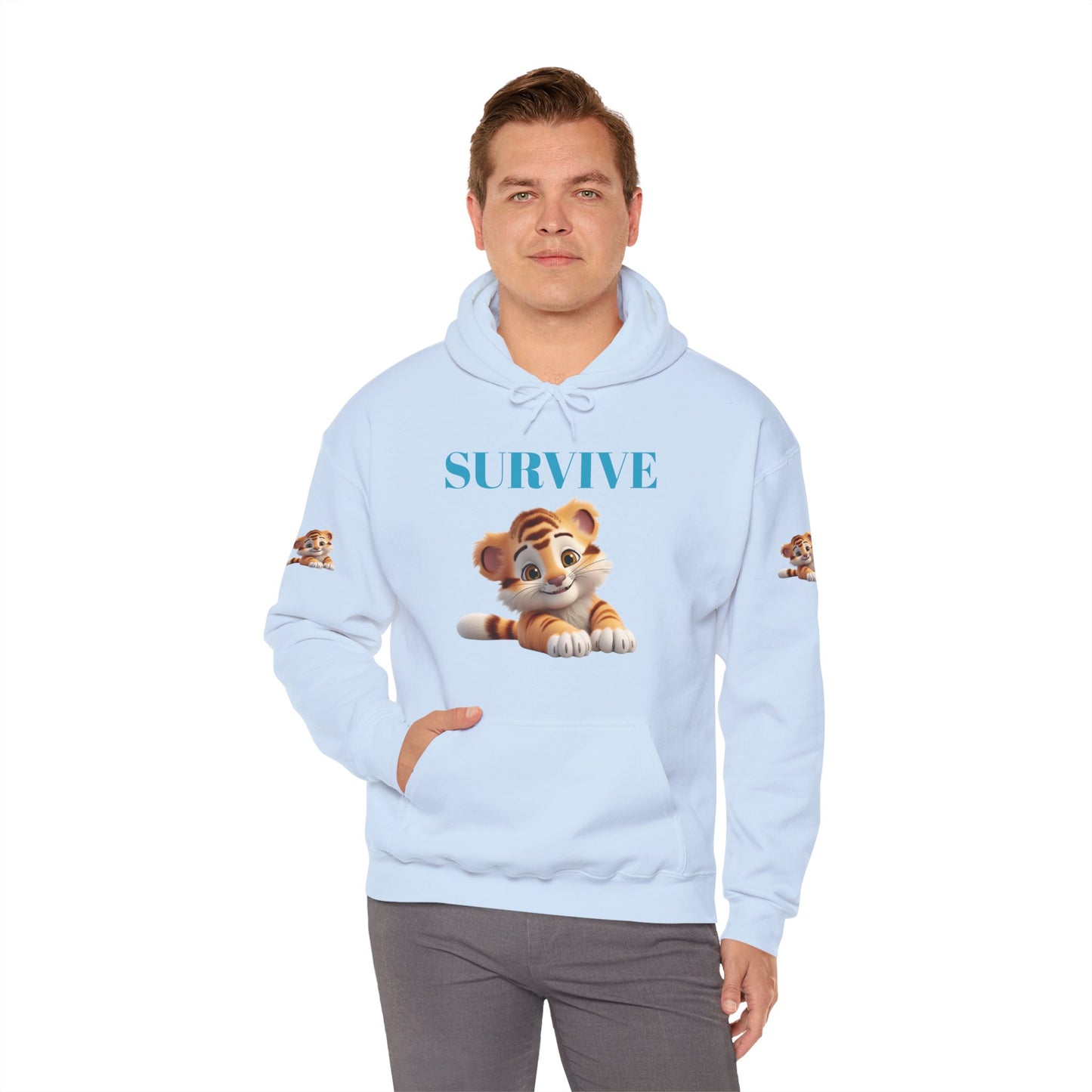 Princess Grace Survive Cute Tiger Survival Hooded Sweatshirt for Animal Lovers