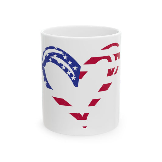 Princess Grace  Patriotic Heart Ceramic Mug  Perfect for Holidays & Everyday Use