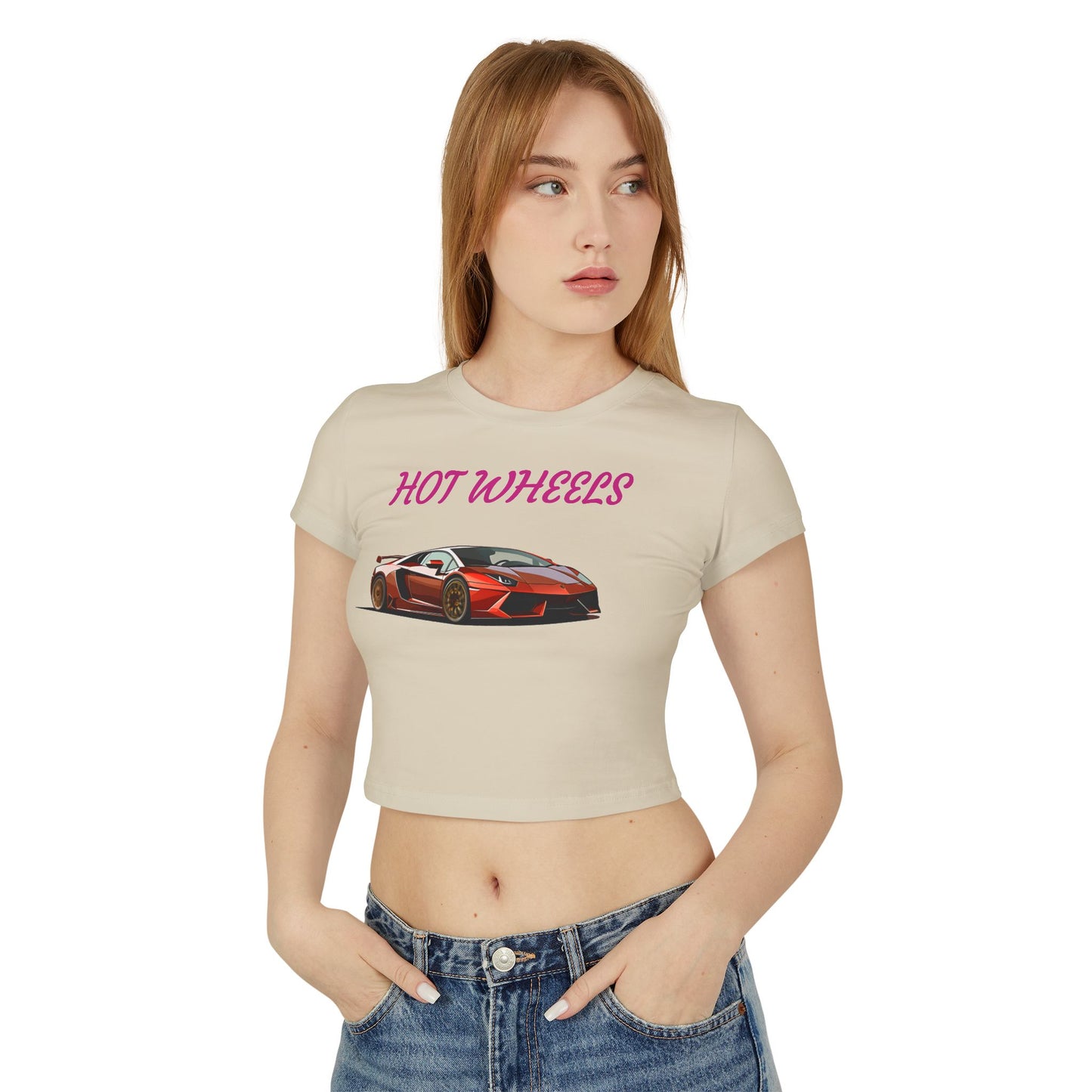 Princess Grace Hot Wheels Women's Baby Tee -Cute Car Graphic T-Shirt for Auto Lovers