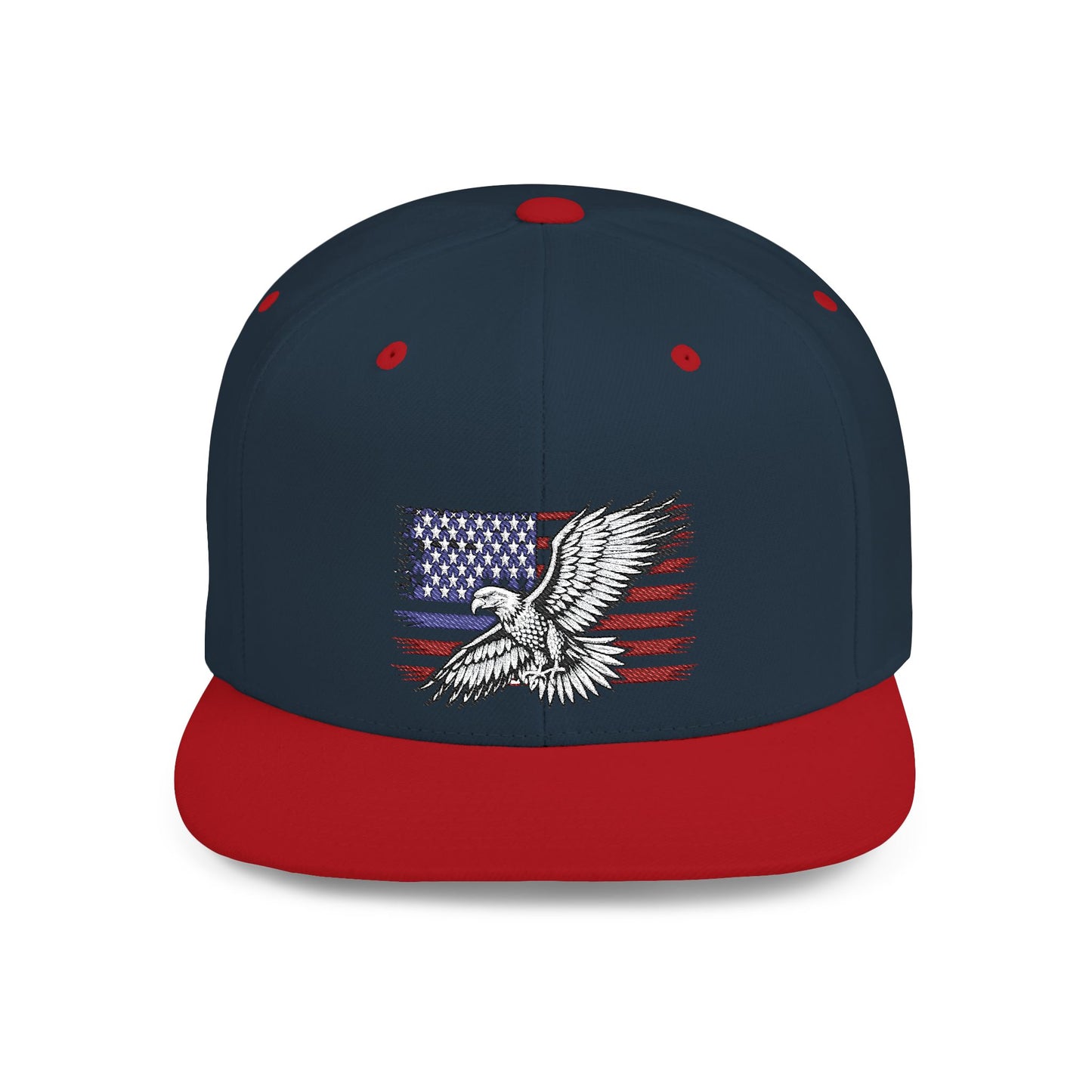 Princess Grace  Eagle Embroidered Flat Bill Snapback Hat Patriotic Style for Outdoor Enthusiasts