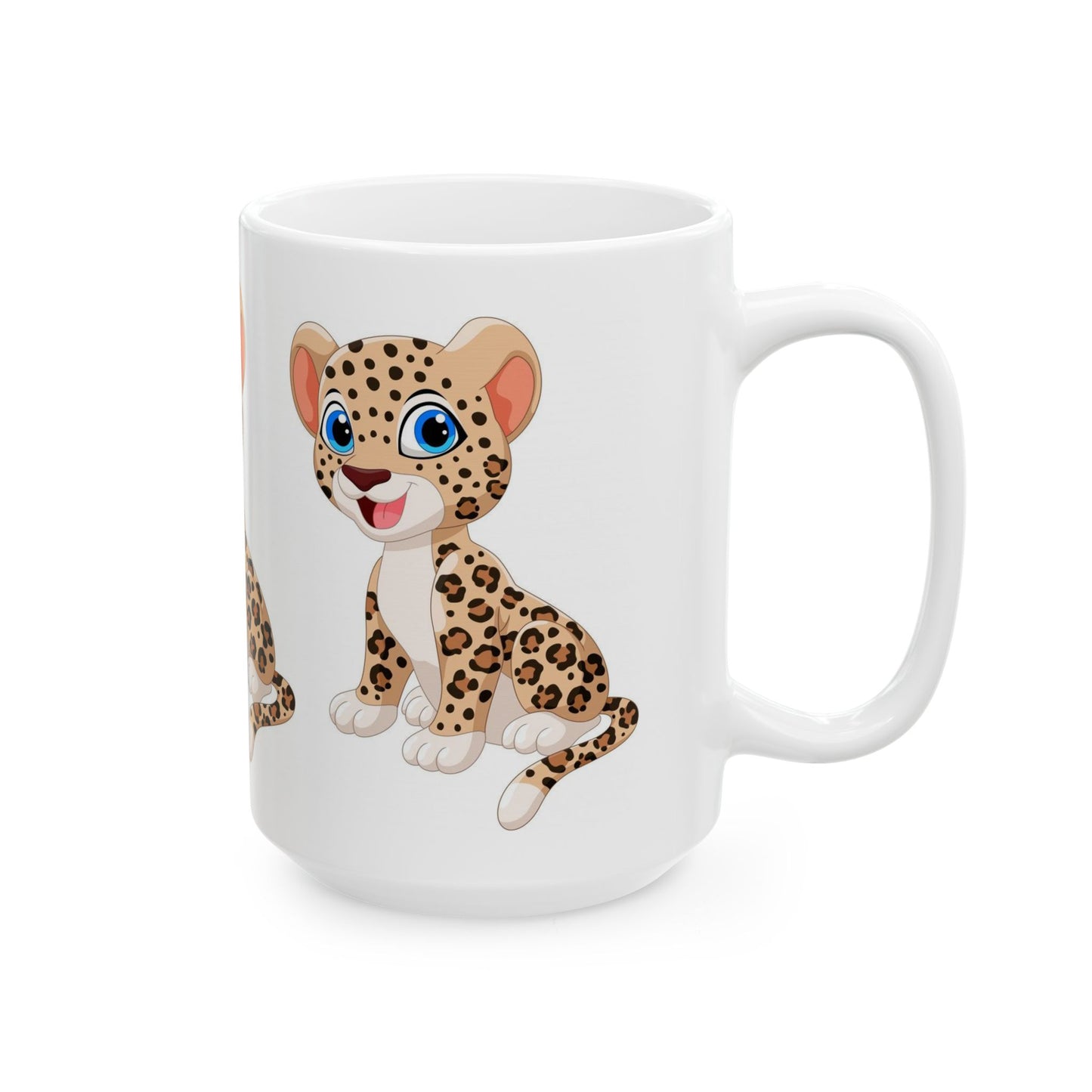 Cute Leopard Cartoon Ceramic Mug - 11oz & 15oz