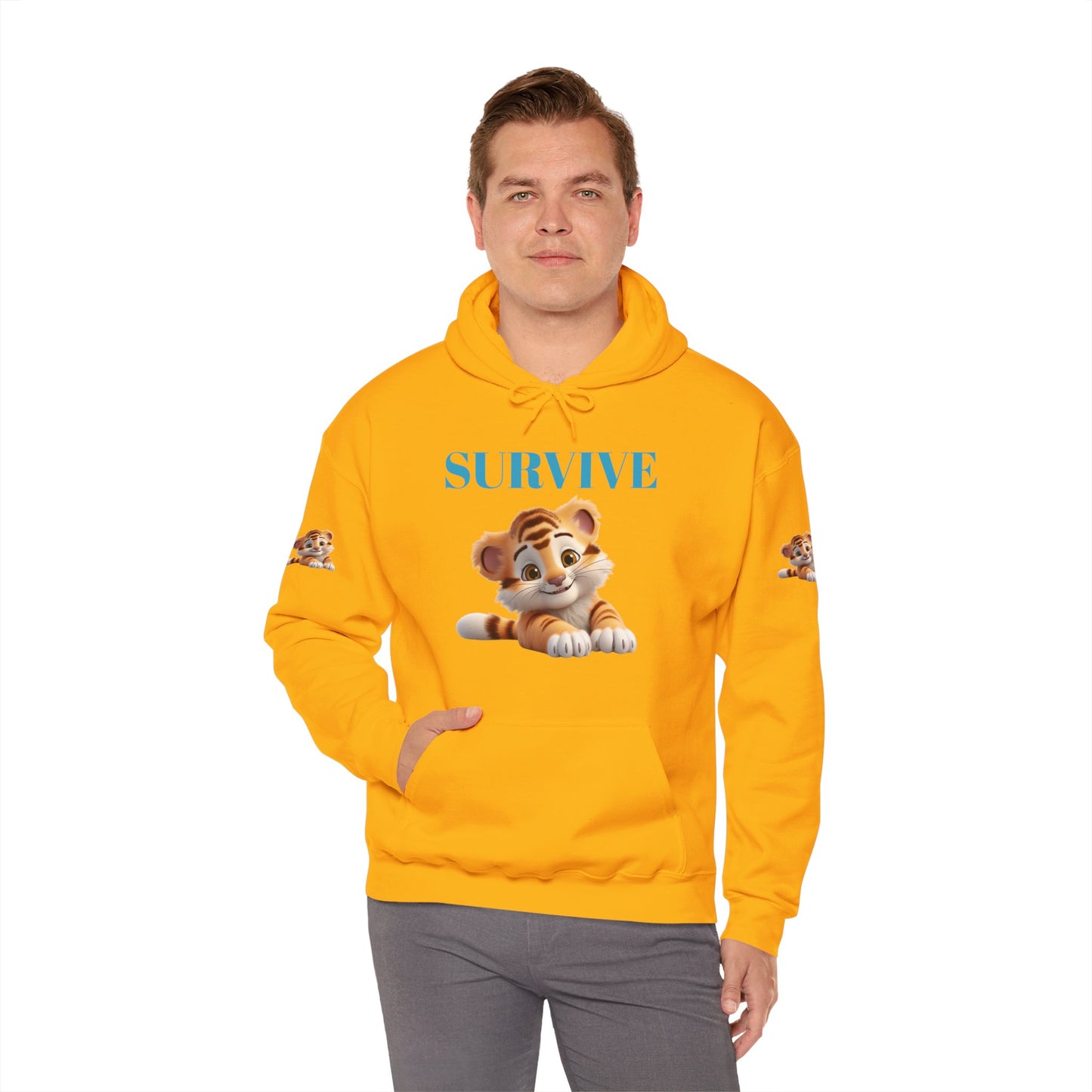 Princess Grace Survive Cute Tiger Survival Hooded Sweatshirt for Animal Lovers