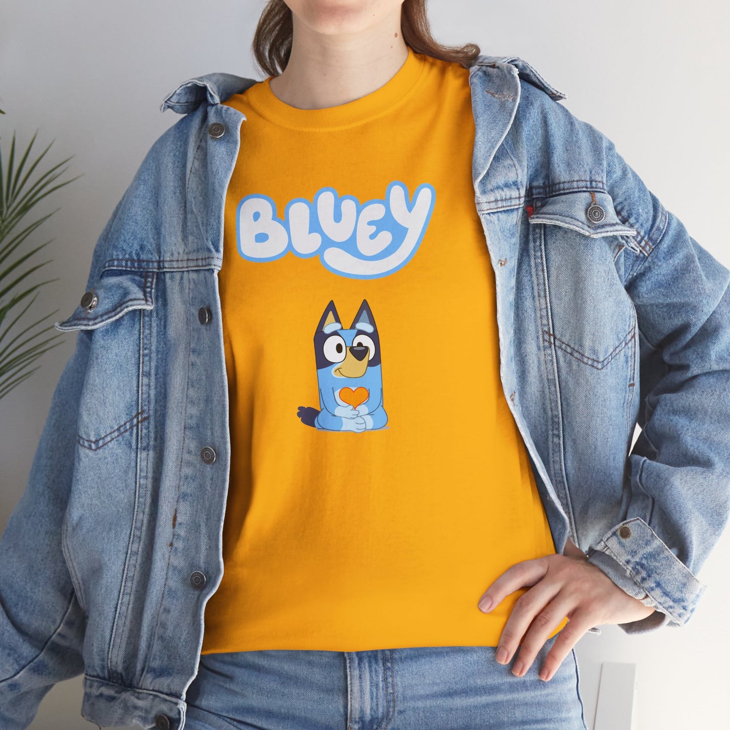Princess Grace  Bluey Unisex Heavy Cotton Tee  Comfortable Cartoon T-Shirt for Kids and Adults
