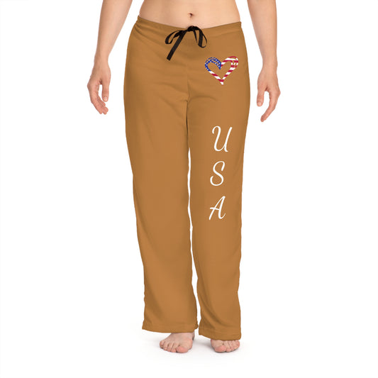 Princess Grace  Patriotic  Pajama Pants with USA Heart Design
